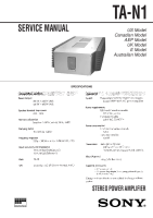 Sony TA-N1 - Service Manual 